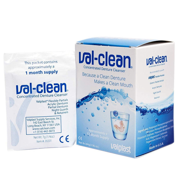 Denture Cleaner VALCLEAN Box/12 sachets + Denture Brush