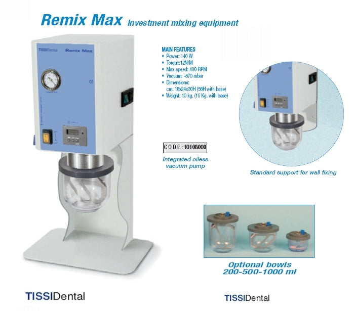 Remix MAX Investment Mixer with Vacuum Pump (Bench) 10108000