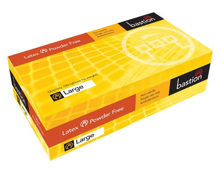 Bastion Latex Gloves - Low Powder, Box of 100